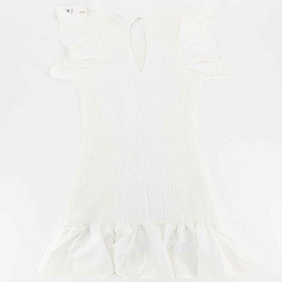 C/Meo Collective Women's Expired Sleeveless Ruffle Smocked White Dress Size 8 - Picture 7 of 10